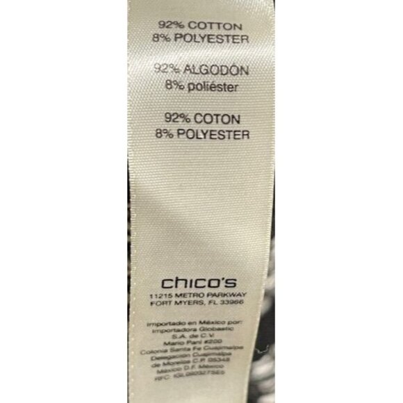 Chico's Black & White Stripe Fringe Sweater Size 1 - Picture 5 of 5